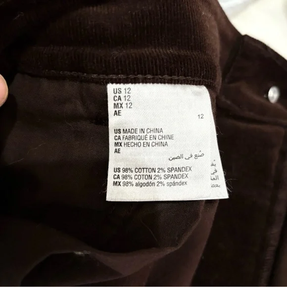 Charter Club Women's Vintage Corduroy Velvet Brown Pencil Skirt 12 Work Classic - Picture 9 of 9